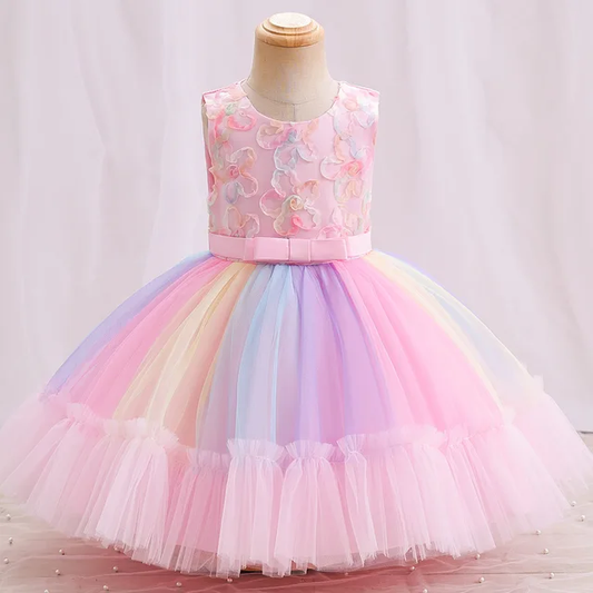 BABY GIRL RAINBOW LOVELY GOWN