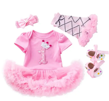 BABY GIRL FIRST BIRTHDAY COMPLETE TUTU SETS WITH HEADBAND