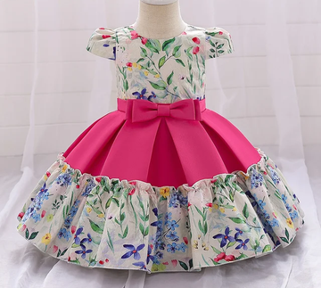 BABY GIRL FLORAL SATIN