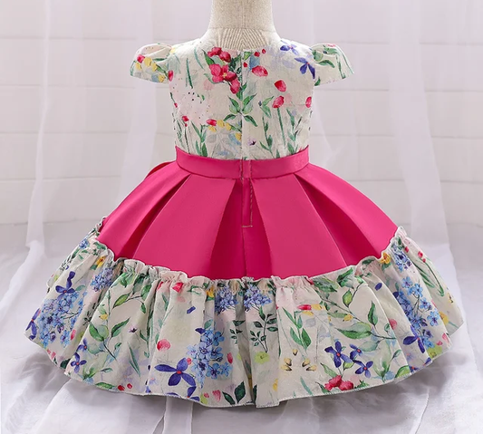 BABY GIRL FLORAL SATIN