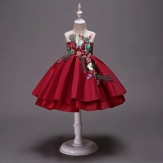 GIRL'S ROYAL FLOWER PARTY DRESS