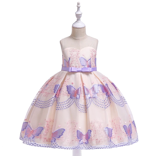 GIRL'S BUTTERFLY EMBROIDERY PARTY DRESS