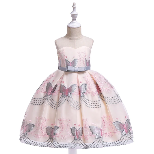 GIRL'S BUTTERFLY EMBROIDERY PARTY DRESS