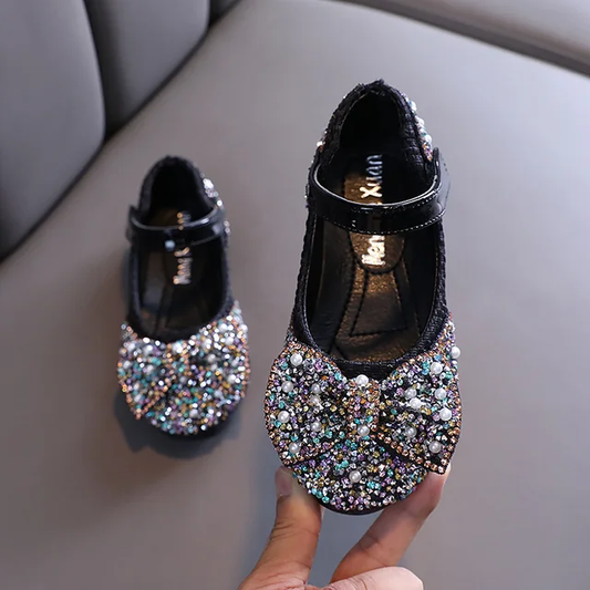 GIRL'S LUXURY SEQUINED BEADED FLAT DRESS SHOES