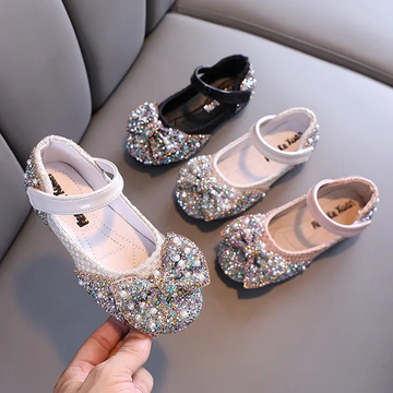 GIRL'S LUXURY SEQUINED BEADED FLAT DRESS SHOES