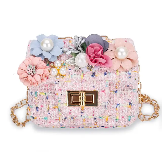 GIRL'S CUTE MINI FLOWER PEARL HANDBAG