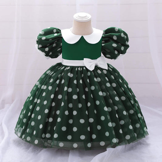 BABY GIRL SHORTSLEEVE DOT DRESS