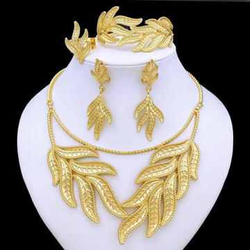 WOMEN DUBAI ELEGANT 18K GOLD PLATED FASHION JELWERY SETS