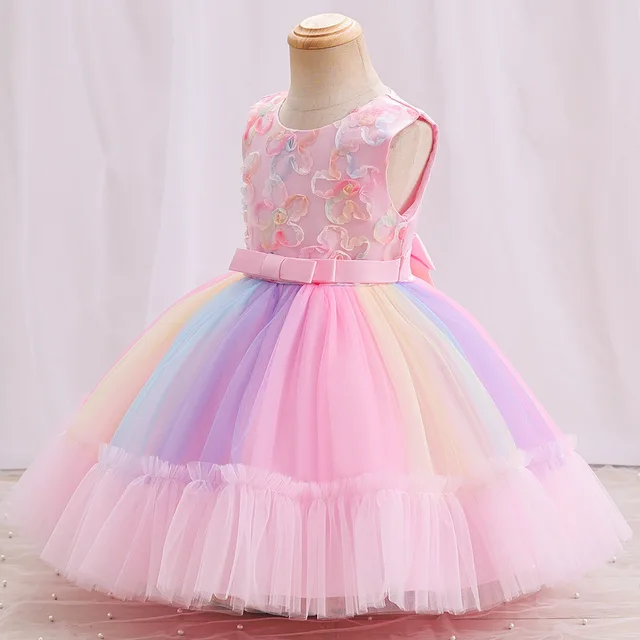 BABY GIRL RAINBOW LOVELY GOWN